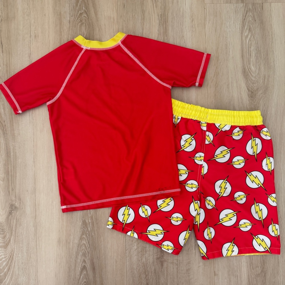 DC Flash Superhero Red and Yellow Swimwear size 5/6 boys - Picture 5 of 6